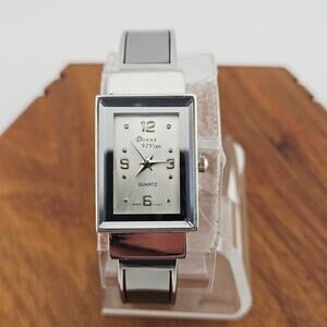 Donna Vivan Women's Silver Tone Cuff Style Bracelet Watch Classy Elevated Basic